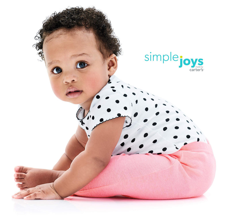 Simple Joys by Carter's Girls' 6-Pack Short-Sleeve Bodysuit 0-3 Months Black/White