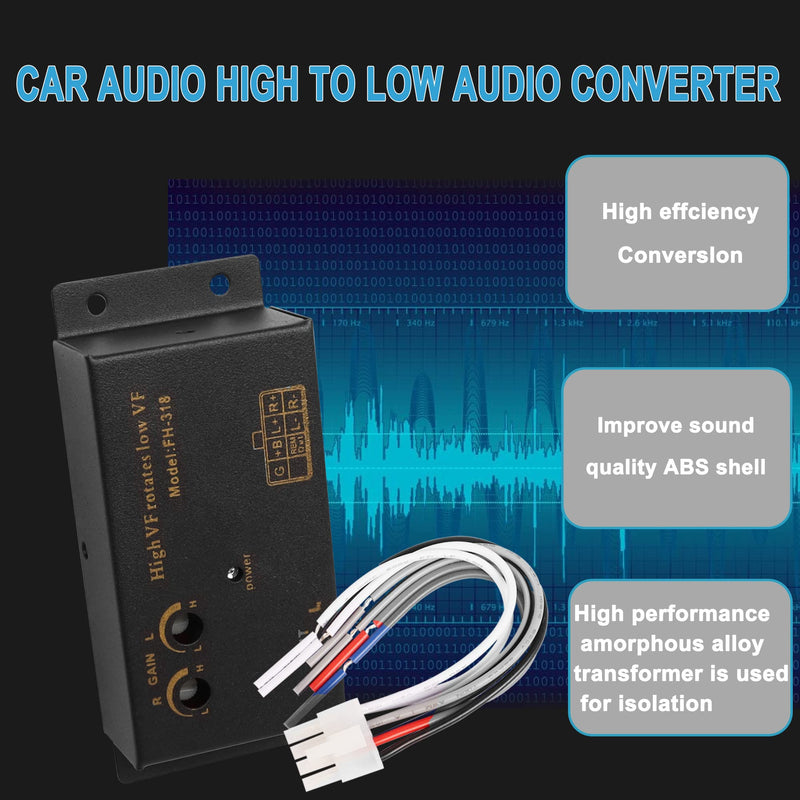 XMSJSIY Car Audio High to Low Converter Adapter Line Input to RCA Stereo Output Coverter for Car Subwoofer Amplifier Stereo -1 Pcs