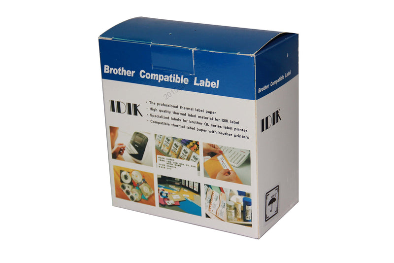 IDIK-11201 Replacement Labels Compatible with Brother DK-1201 Standard Address Label 29mm x 90mm x 400pcs/roll Packed in Individual Printed Retail Box with Permanent Cartridge