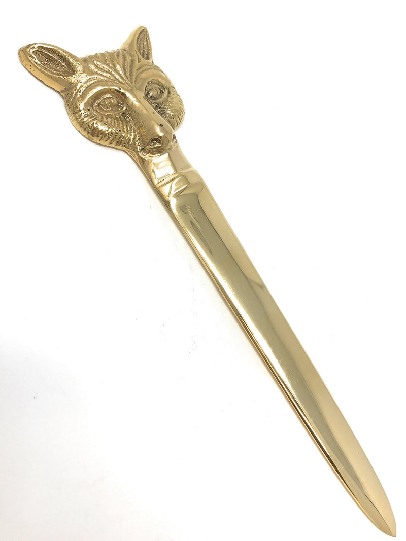 Madison Bay Company Polished Brass Fox Letter Opener, 6 Inches Long