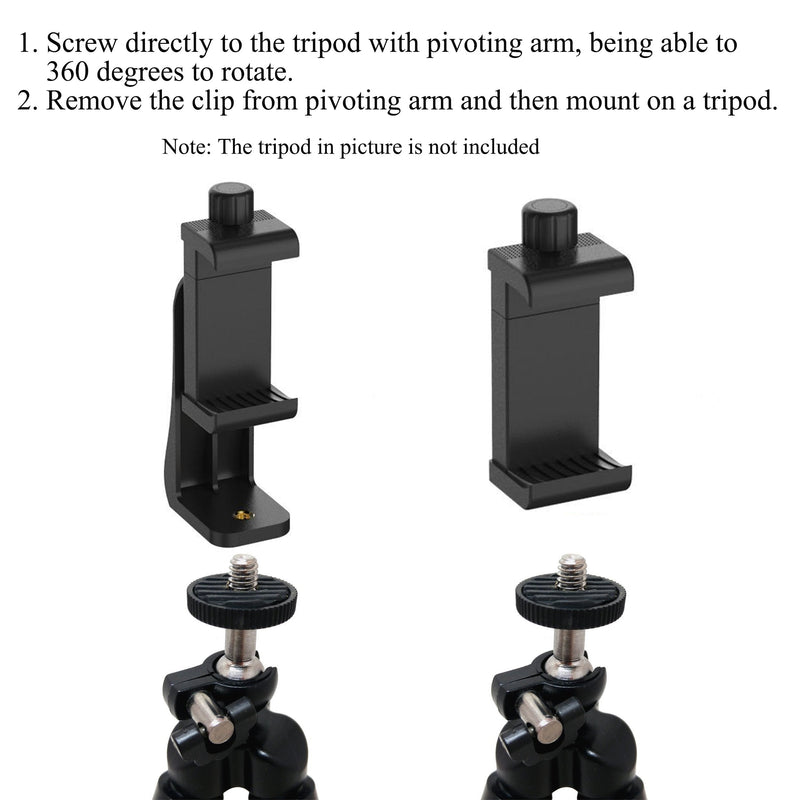 Ailun Phone Tripod Holder Mount Head 1/4" Screw Adapter,Rotatable Digtal Camera Bracket,Selfie Lens Monopod,Adjustable Ring Light