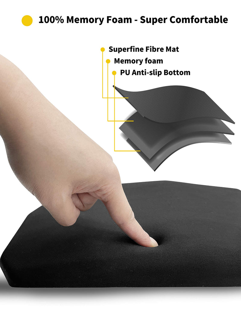 SOUNDANCE Ergonomic Mouse Pad with Wrist Support Gel,Mousepad Wrist Rest Thick,Relief Carpal Tunnel Pain,Entire Memory Foam with Non-Slip PU Base for Computer,Laptop,Desktop,Home,Office, 14 x 8”Black