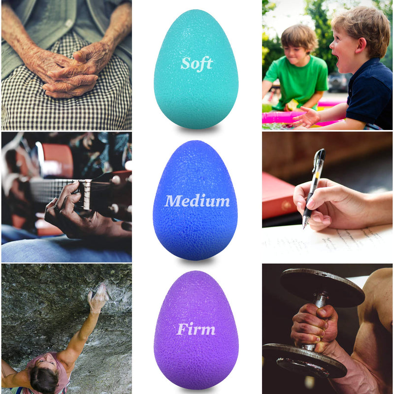 The Friendly Swede Stress Balls for Adults and Kids - Hand Grip Strength Trainer, Hand Therapy Squishy Ball, Set of 3 Finger Resistance Exercise Squeezer Extra Small