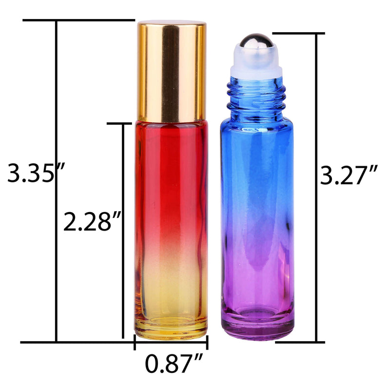 Inice Roller Bottles 10ml 12 Roll on Bottles Refillable Containers for Essential Oils