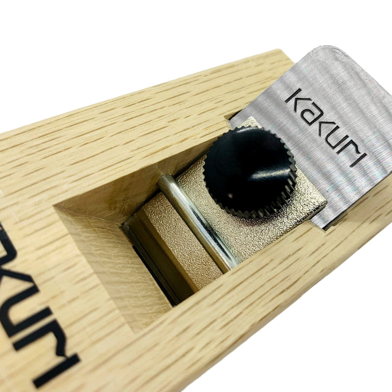 KAKURI Chamfer Plane for Wood 30, 45, 60 Degree Adjustable, Japanese Hand Plane KANNA WoodWorking Edge Corner Plane, Edge Trimming Chamfer Tool, Razor Japanese Steel Blade & Oak, Made in JAPAN