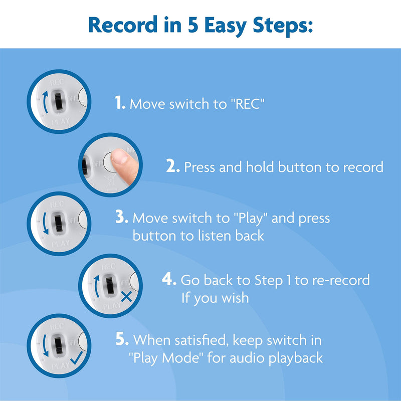 Voice Express 20 Second Voice Recorder for Plush Toys, Stuffed Animals, Baby Dolls, and Pillows for Personal Messages 1 Pack