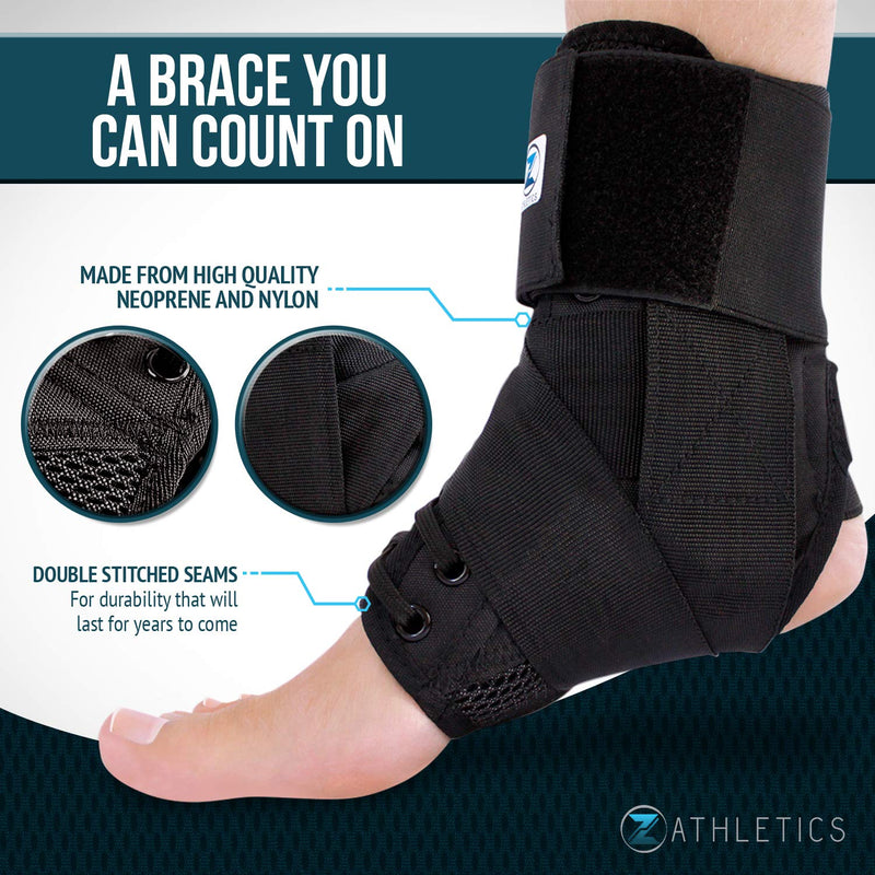 Zenith Ankle Brace, Lace Up Adjustable Support – for Running, Basketball, Injury Recovery, Sprain! Ankle Wrap for Men, Women, and Children Small (Pack of 1)