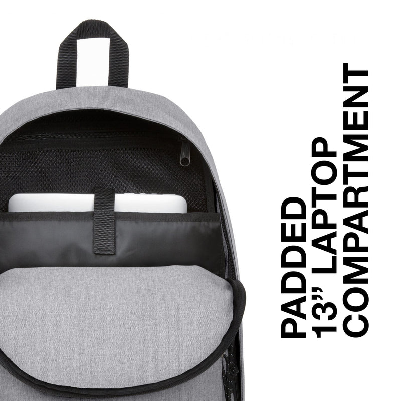 Eastpak Out of Office Backpack - Bag with 13" Laptop Sleeve - For School, Travel, Work, or Bookbag - Sunday Grey