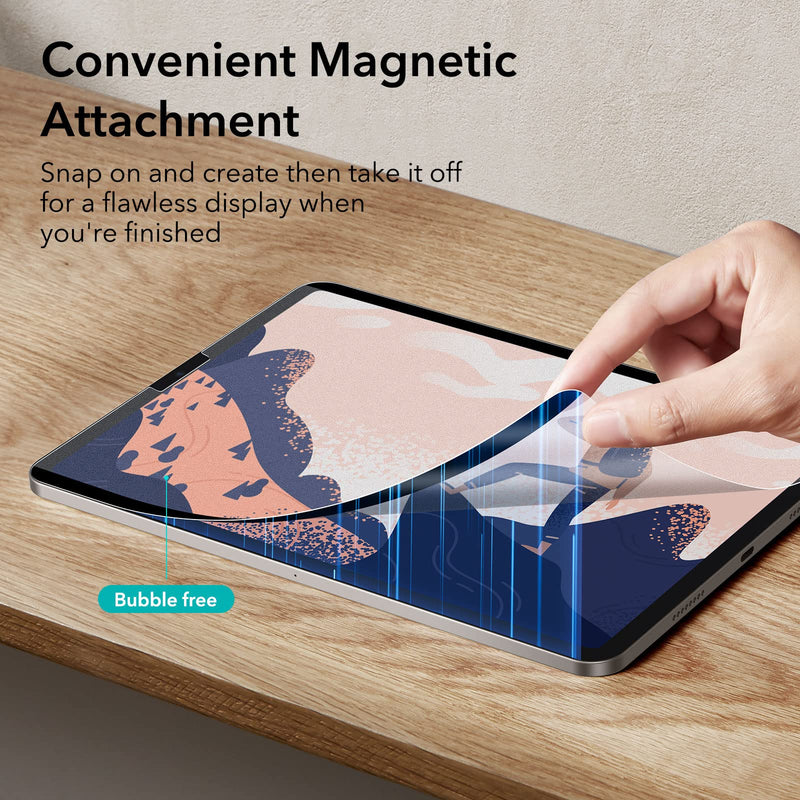 ESR Paper-Feel Magnetic Screen Protector Compatible with iPad Pro 11 (2022/2021/2020/2018) and iPad Air 5/4 (2022/2020, 10.9 Inch), Write and Draw Like on Paper, Detachable and Reusable, Matte Finish