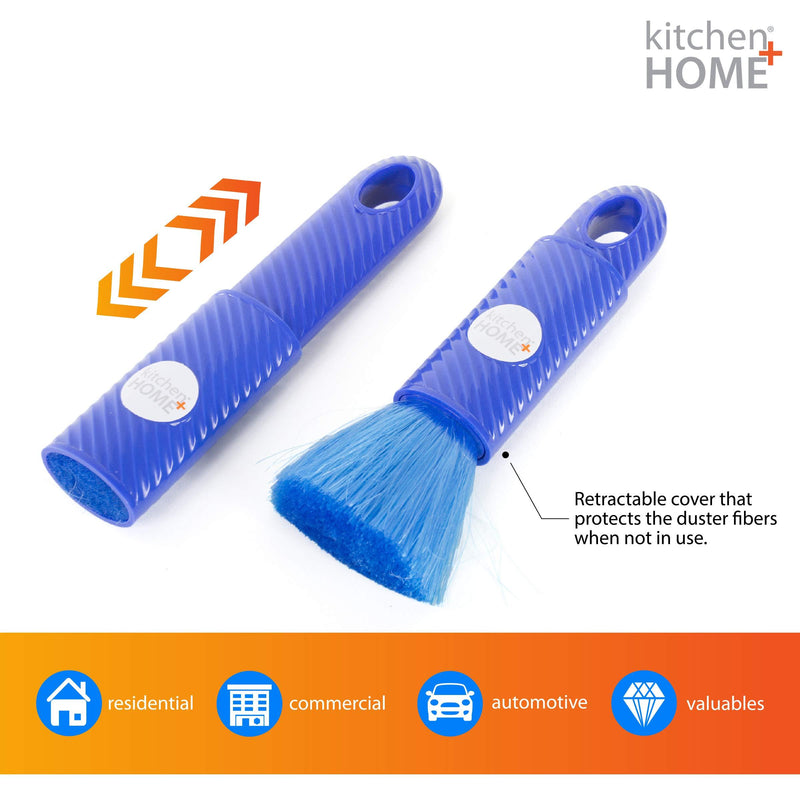 Kitchen + Home Compact Static Duster - 6.5" Inch Travel Duster with Carry Case - Electrostatic Duster attracts dust Like a Magnet! 1