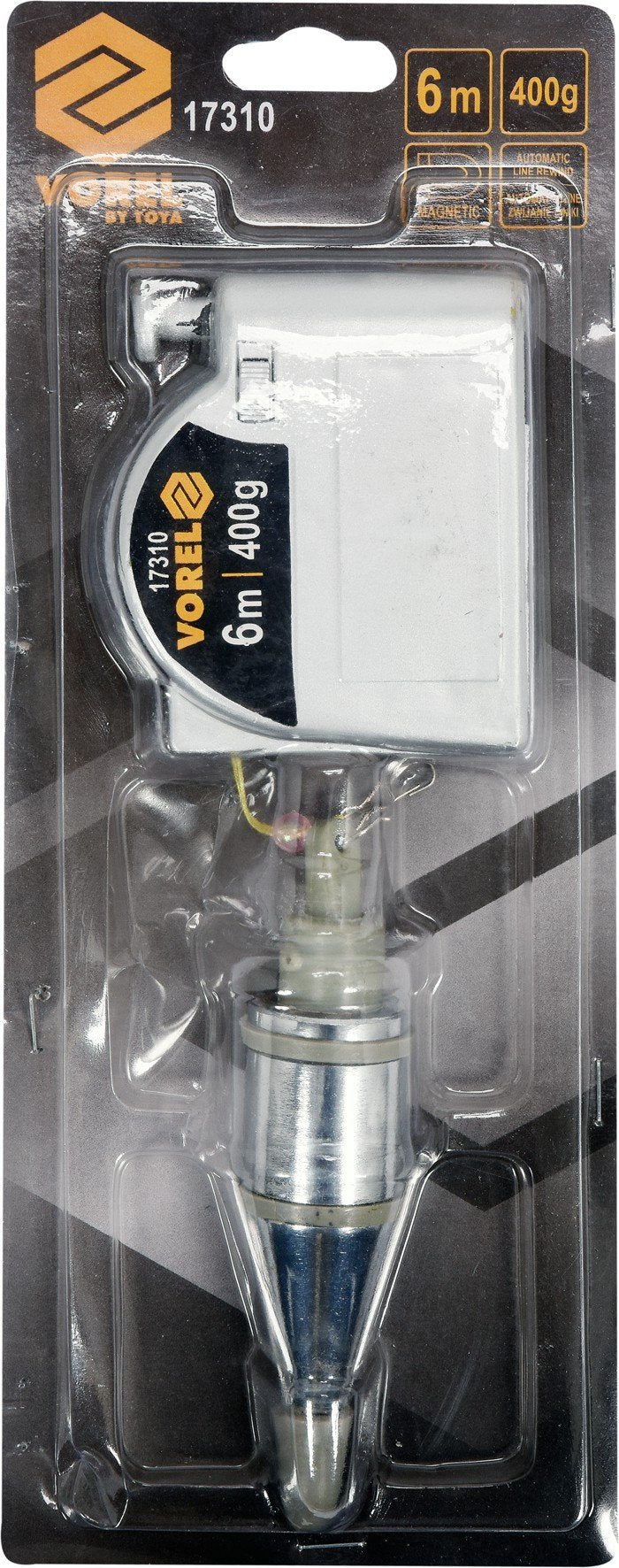 Vorel plumb bob 400g 6 meters with automatic retraction and magnet directional plumb line mason plumb line plumb bob