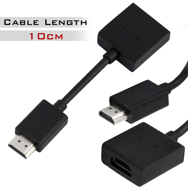 SaiTech IT 4 Pack HDMI Male to Female Swivel Adapter HDMI Extension Gold Plated Converter for Google Chrome Cast â€“ (10cm - 4 Inch) Black 4 Pack-10CM