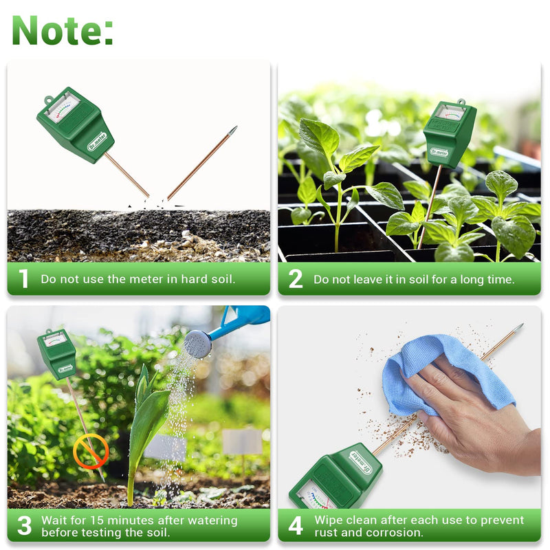 Soil Moisture Meter-2 Packs Soil Test Kit for Garden Lawn Farm Indoor & Outdoor Use-Dr.meter Moisture Meter for Plants-Soil Tester Hygrometer Sensor for Plant Care-Plant Water Meter-No Battery Needed