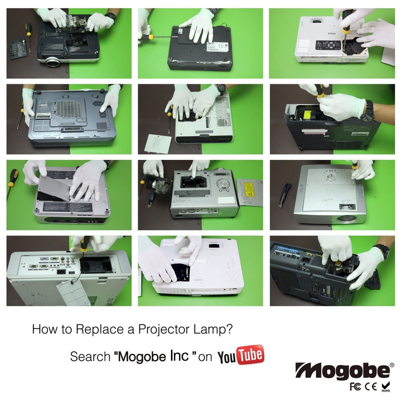 Mogobe for ELPLP49 Replacement Lamp for EMP-TW5000 EMP-TW5500 H291A H292A H293A H336A H337A H373B PowerLite 9700UB PowerLite PC 9350 9500UB 9100 7500UB 7100 PowerLite HC 8500UB 8700UB 8350