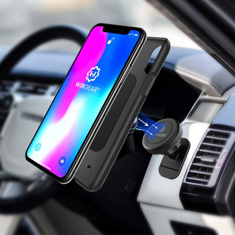 Magnetic Car Mount, WixGear Universal Stick On Mount (2 Pack) Dashboard Magnetic Phone Holder for Car for Cell Phones and Mini Tablets with Fast Swift-snap Technology, Magnetic Cell Phone Mount