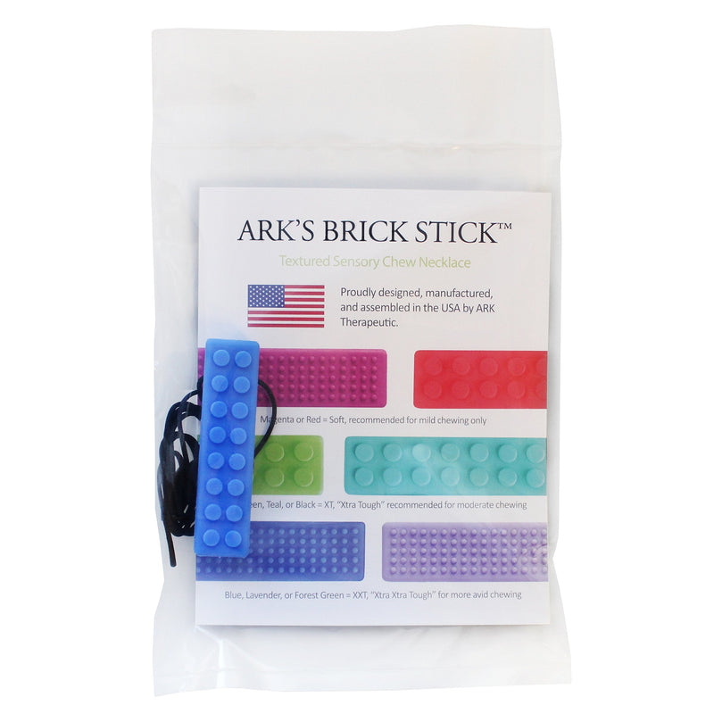 ARK's Brick Stick XXT Textured Chew Necklace Made in The USA (Very Firm, Blue)