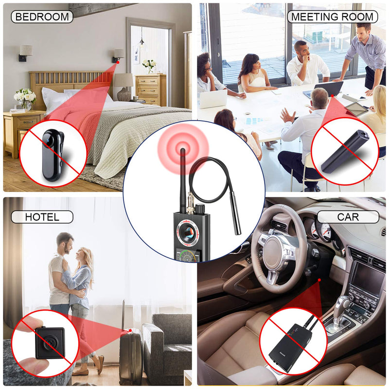 Anti-Spy Wireless RF Signal Detector [Latest Professional Version] Bug GPS Camera Signal Detectorï¼ŒDetection GPS Tracker Hidden Camera Eavesdropping Device Signal Detector