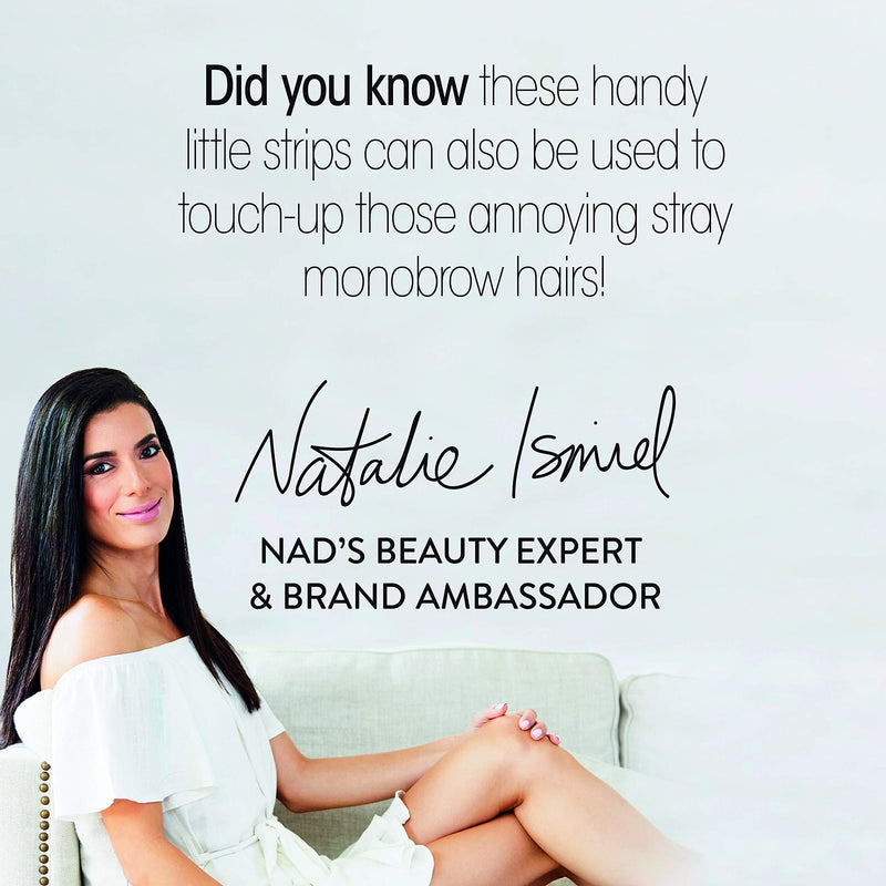 Nad's Facial Wax Strips - Hypoallergenic All Skin Types - Facial Hair Removal For Women - At Home Waxing Kit with 20 Face Wax Strips + 4 Calming Oil Wipes 1 Pack
