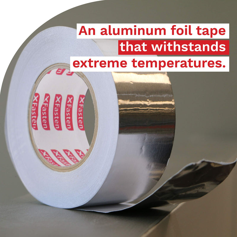 XFasten Aluminum Foil Reflective Duct Tape, 2 Inches x 75 Feet, 3.6 mil, High Temp and Heavy Duty Metal Aluminum HVAC Tape for Duct Work, Furnace, AC Units and metalworks