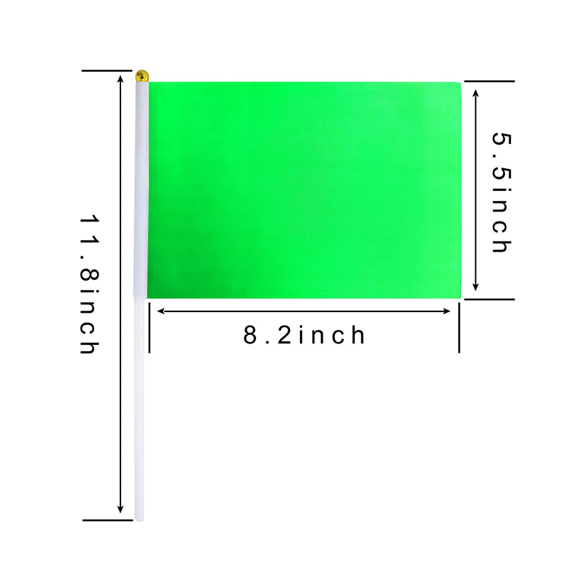 Consummate 25 Pack Solid Green Flag Small Mini Plain Green DIY Flags On Stick,Party Decorations for Parades,Grand Opening,Kids Birthday,Party Events Celebration