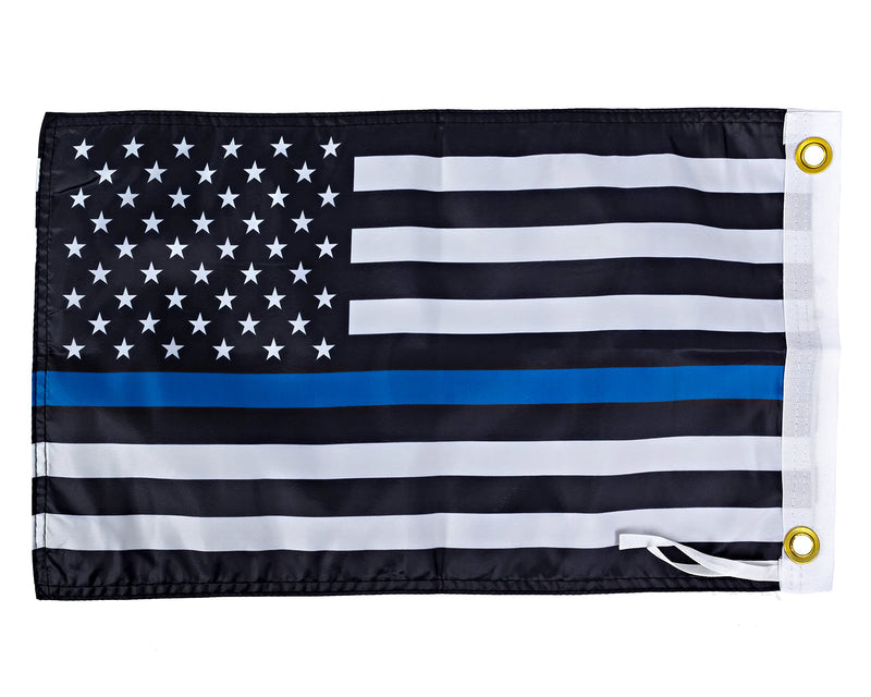 Thin Blue Line Police USA Flag 9x12 Inches - Perfect for UTV ATV SxS Boats - Attach to Whip Lights or Flag Poles - Double Sided - Ulti Offroad
