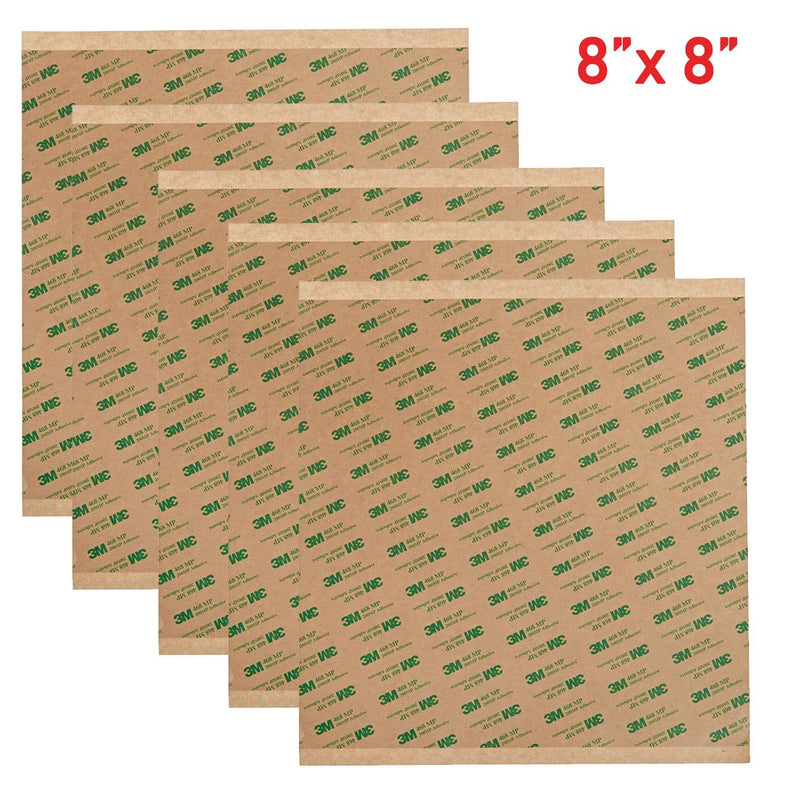 WEUPE Adhesive Transfer Tape, Double Sided Transfer Sheet, 8" x 8" 468MP (5-Pack) 8in x 8in