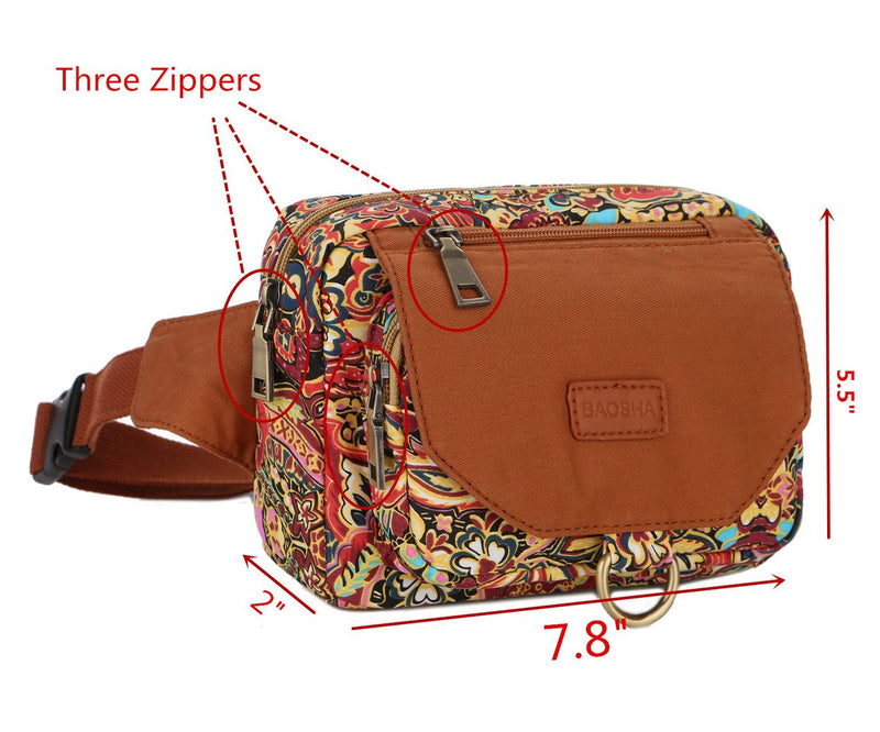 BAOSHA YB-02 Waist Bag Sports Fanny Pack Bum Bag for Women Multicoloured (Multicolour) Multicolour