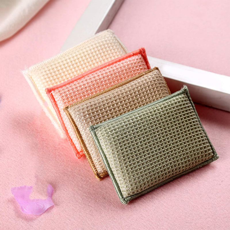 KMAKII Bamboo Kitchen Sponges Dish Sponge Super Absorbent Natural Dish Sponges,3 Color, Pack of 6 3 Color