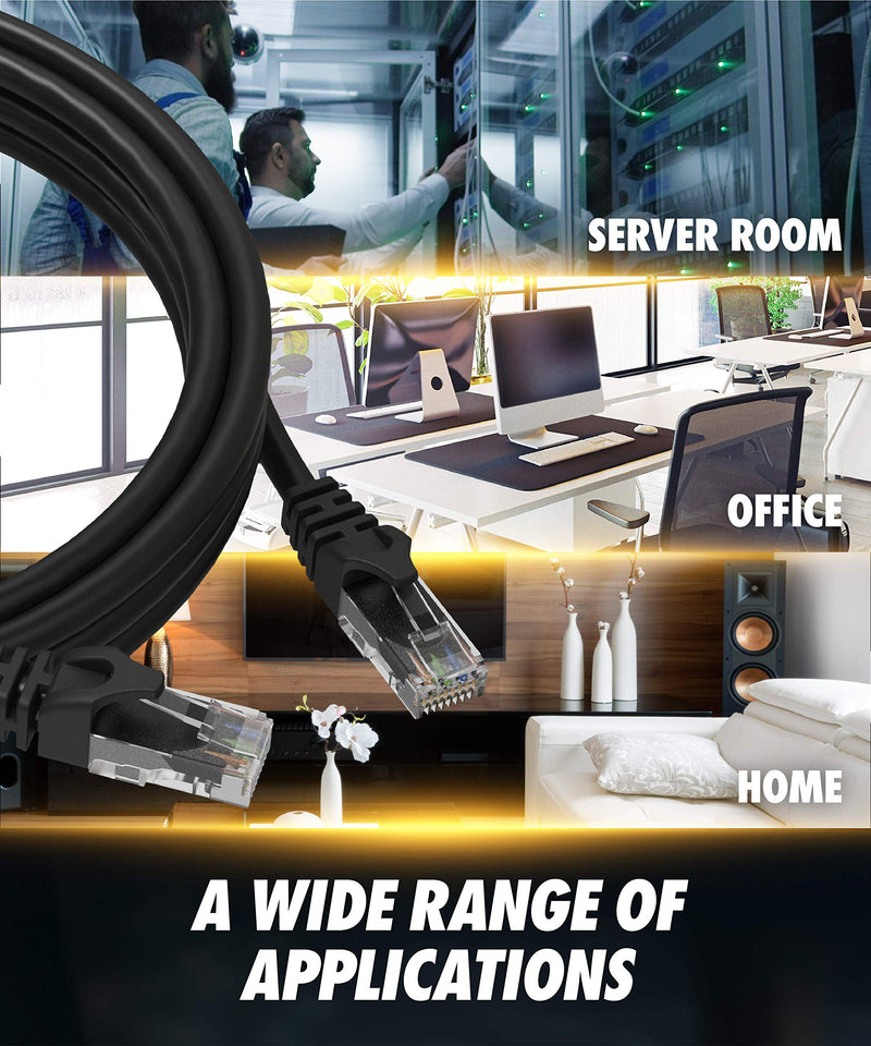 Cat6 Ethernet Cable, 10 Feet (6 Pack) LAN, utp Cat 6, RJ45, Network Cord, Patch, Internet Cable - 10 ft 10 feet (6 pack)