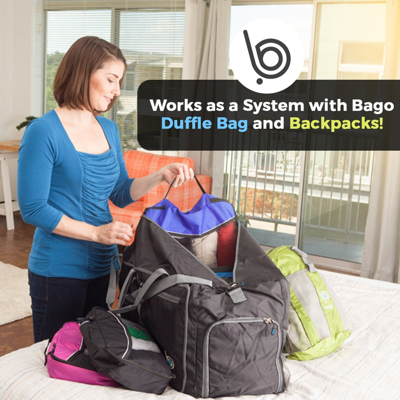 Bago Packing Cubes for Travel - Luggage & Suitcase Organizer - Cube Set 5pcs Set GreenRedPurpleYellowYellow-