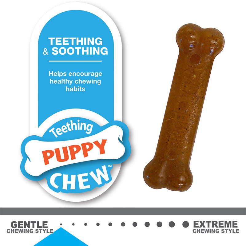 Puppy Chew Toys for Teething Puppies | Small/Regular - Up to 25 Ibs. Bones Peanut Butter & Chicken X-Small/Petite (2 Count)