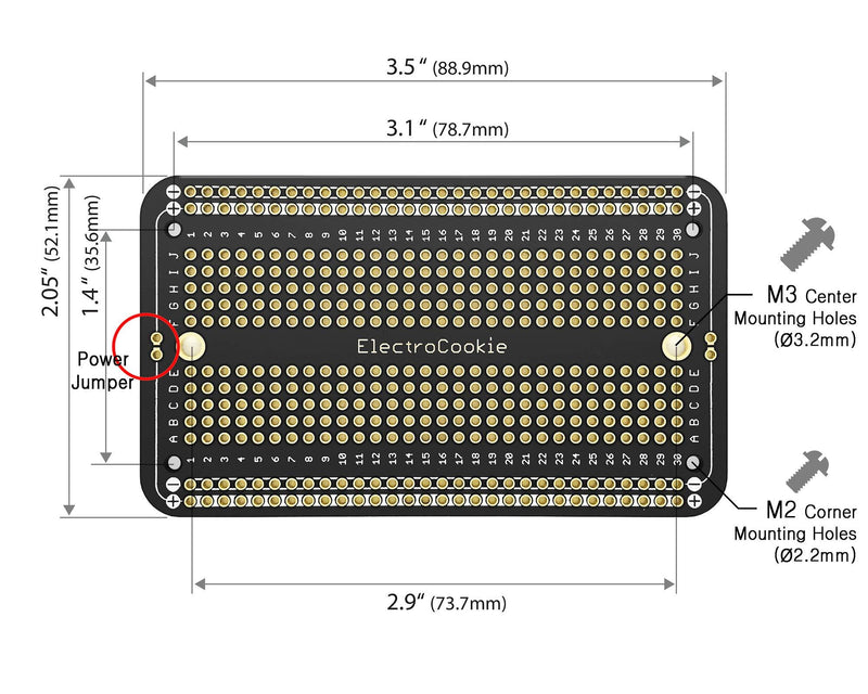 ElectroCookie Prototype PCB Solderable Breadboard for Electronics Projects Compatible for DIY Arduino Soldering Projects, Gold-Plated (5 Pack + 1 Mini Board, Matte Black) 2.Black