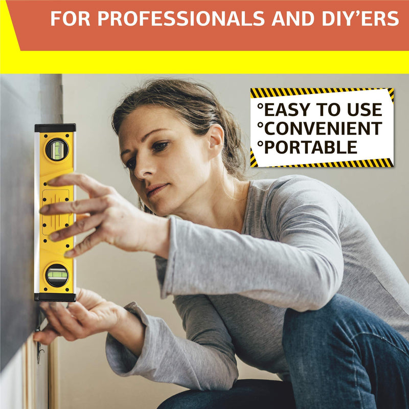 Digital Magnetic Level Tool - 10 Inch Torpedo Level and Protractor - Master Precision - IP54 Dustproof and Waterproof - Includes: 2 AAA Batteries and Carrying Case