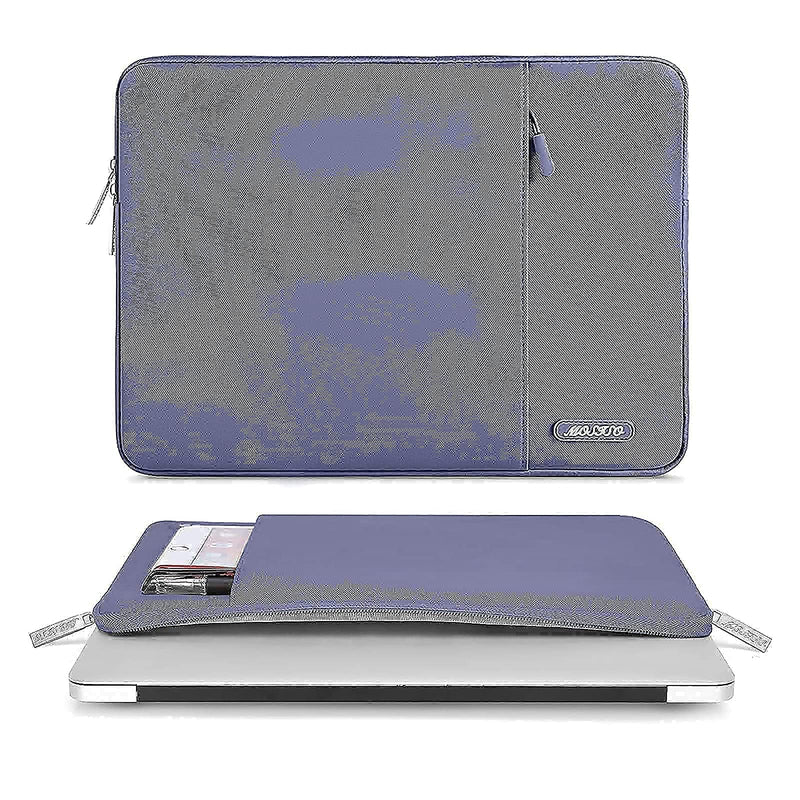 MOSISO Compatible with MacBook Air 13 inch Case 2010-2027 Rlease A1369 A1466, Plastic Hard Shell Case&Vertical Sleeve Bag with Pocket&Keyboard Cover&Screen Protector, Lavender Gray