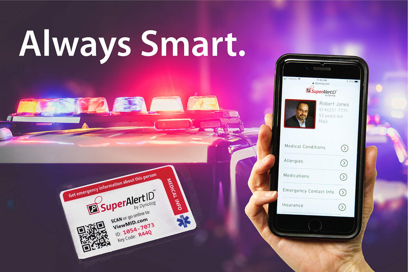 SuperAlert™ Smart Medical ID Card with Detailed Online Profile; Wallet Card with Lifetime Subscription