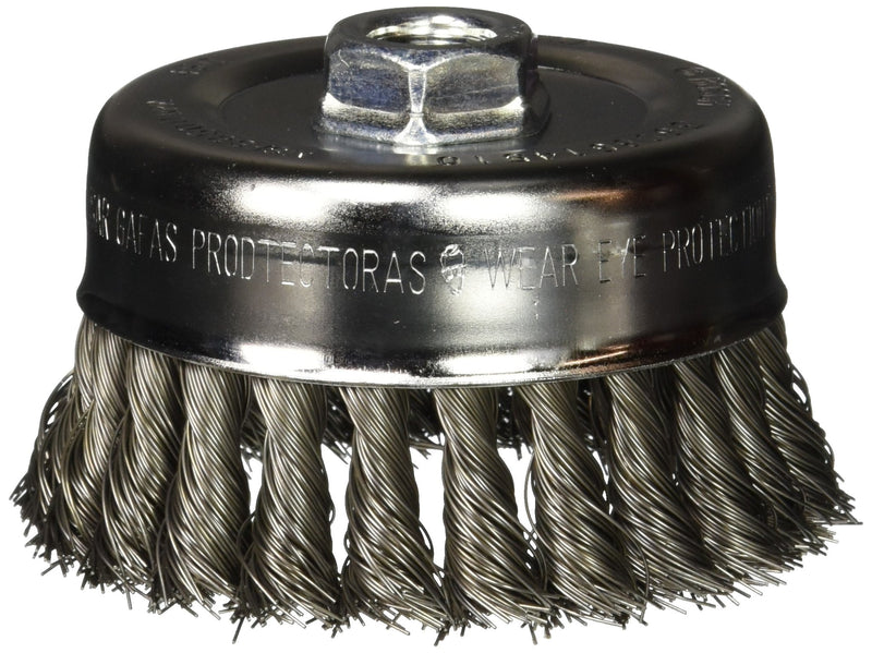 BOSCH WB510 4-Inch Knotted Carbon Steel Cup Brush, 5/8-Inch x 11 Thread Arbor