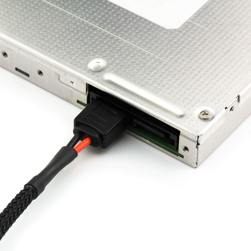 CRJ SATA Power 15-Pin Male to SATA 6-Pin Slimline Sleeved Power Adapter Cable