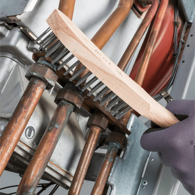 HAZET wire brush 2130 - four rows of 25 mm high, extremely durable wire bristles - for loosening and removing stubborn dirt - ideal for derusting car parts or metal parts