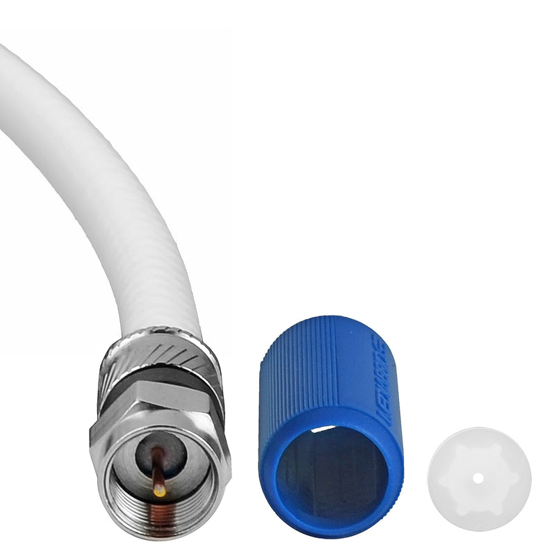 Mediabridge Coaxial Cable (8 Feet) with F-Male Connectors - Ultra Series - Tri-Shielded UL CL2 in-Wall Rated RG6 Digital Audio/Video - Includes Removable EZ Grip Caps (Part# CJ08-6WF-N1)