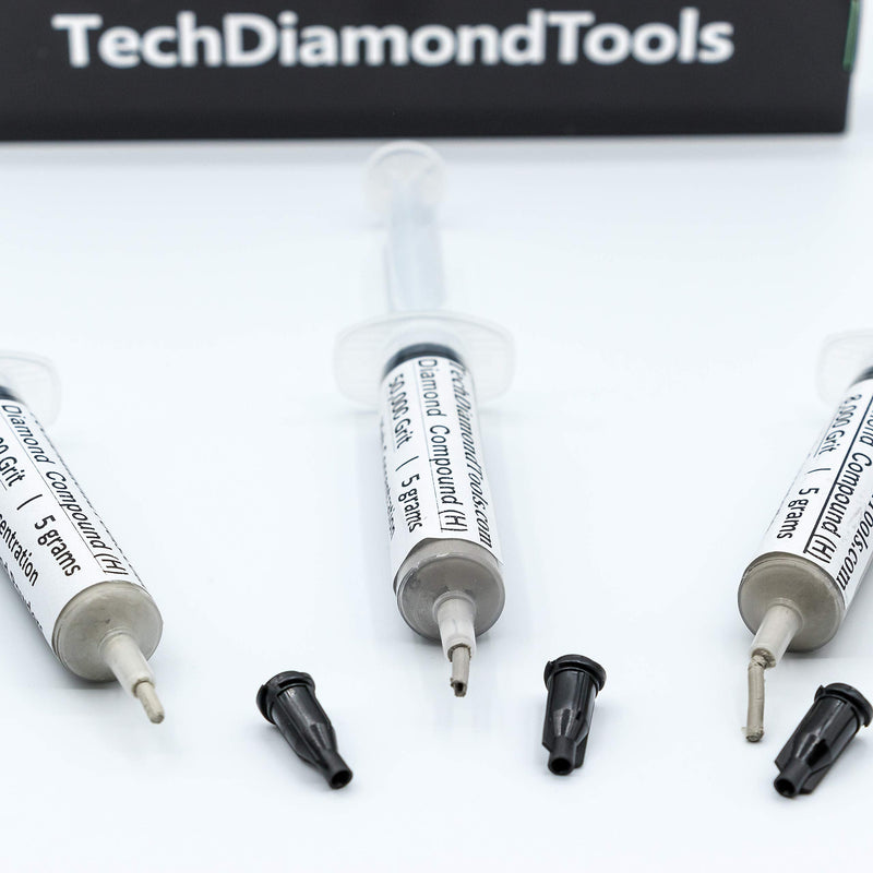 TechDiamondTools Kit of 3 Diamond Polishing Compound Polishing Paste 4000 8000 50000 Grit for Marble Glass Metal Rock Jewelry Resin Silver Gemstone with High Concentration of Diamond Powder USA Made 50000 8000 4000 grit