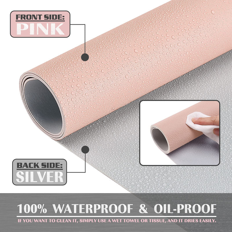 Knodel Desk Mat, Office Desk Pad, Waterproof Desk Mat for Desktop, Leather Desk Pad for Keyboard and Mouse, Desk Pad Protector for Office and Home (31.5" x 15.7", Pink) 31.5" x 15.7"