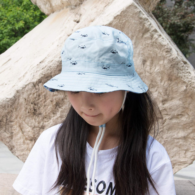 Durio Beach Baby Sun Hat UPF 50+ Sun Protection Wide Brim Summer Baby Boy Bucket Hats Cute Toddler Sun Hats for Girl 6-12 Months A Blue