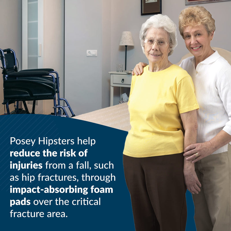TIDI Posey Hipsters, Unisex, Large â€“ Washable, Comfortable & Low-Profile Hip Protection Pads â€“ Latex-Free Hip Pads â€“ Hip Protectors for Elderly Care, Seniors & Home Care (6016L) Hipsters Standard Brief