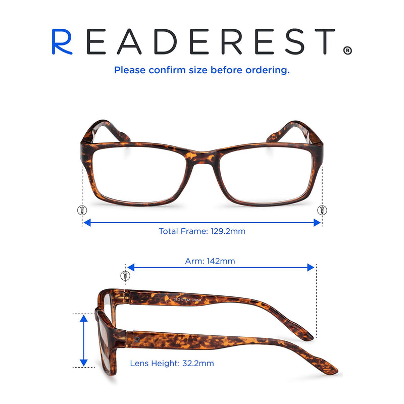 Readerest Blue Light Blocking Reading Glasses (Tortoise, 1.75 Magnification) Tortoise 1.75 x