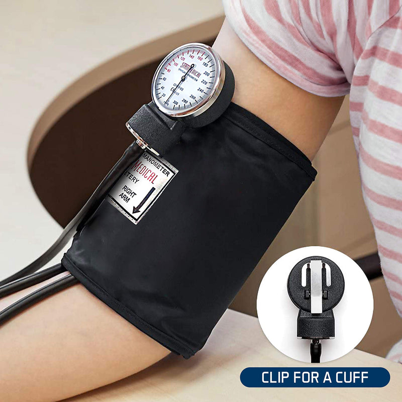 Santamedical Adult Deluxe Aneroid Sphygmomanometer - Professional Blood Pressure Monitor with Adult Black Cuff and Carrying case (Light Black)
