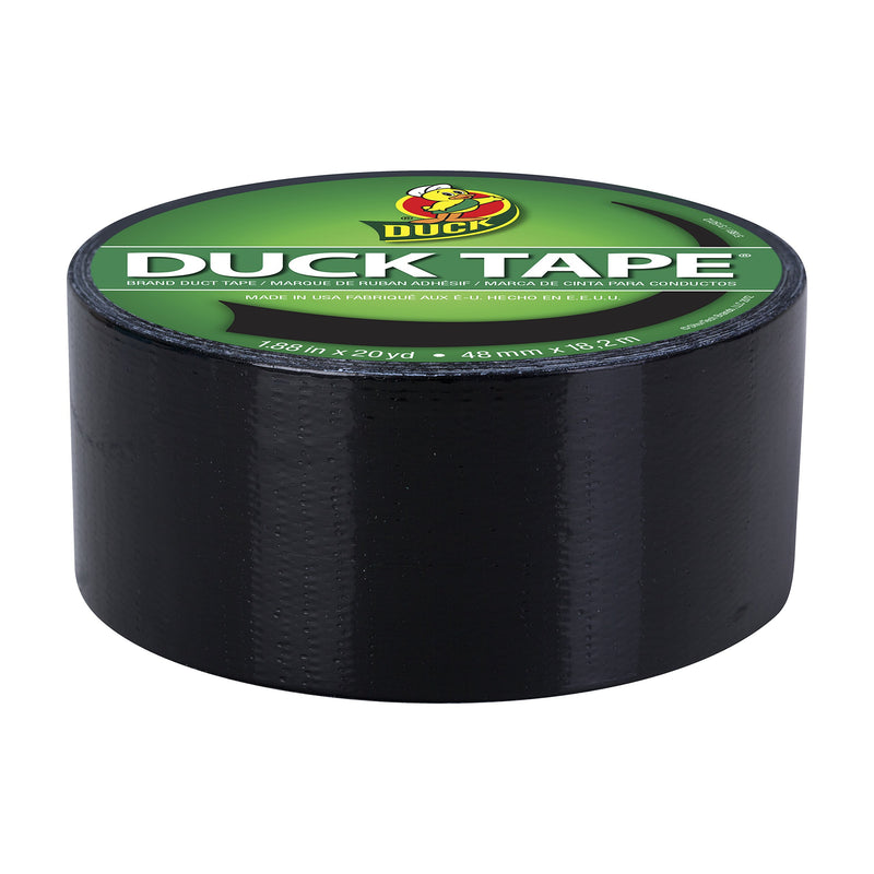 Duck 1265013 Color Duct Tape Single Roll, 1.88 Inches x 20 Yards, Black