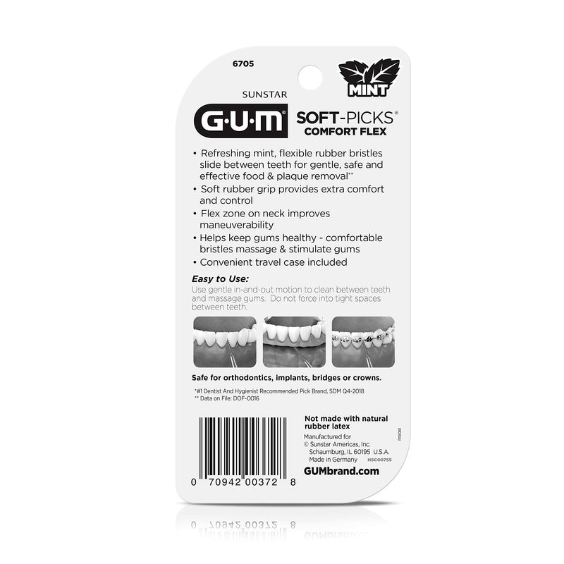 GUM - 6705RW Soft-Picks Comfort Flex Mint Dental Picks, New Invigorating Mint Flavor, 80 Count (Pack of 4) 320 ct