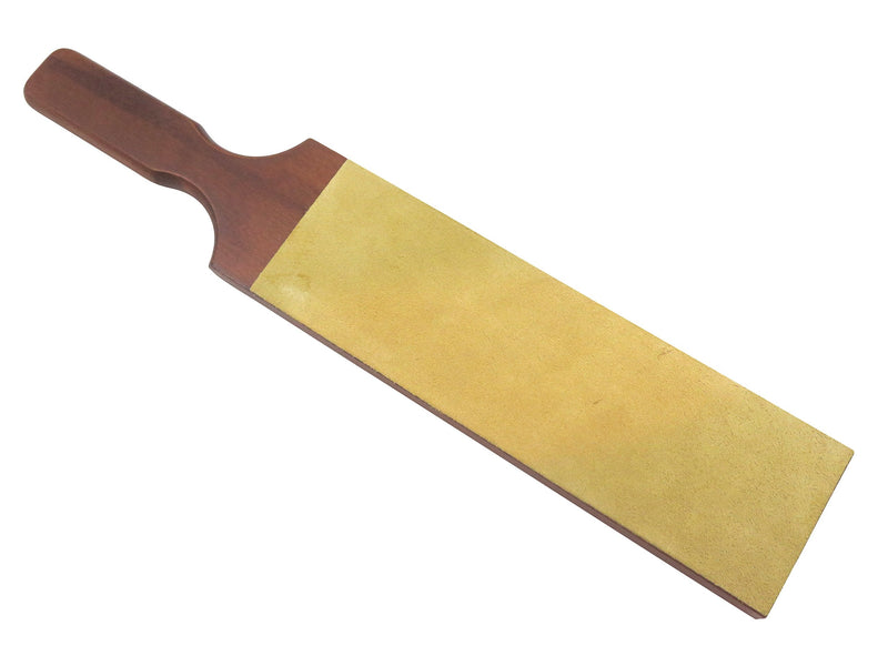 French Leather Strop Paddle 2-Sided 3” x 10” Stropping Surface Lacquered Beech Handle 107220