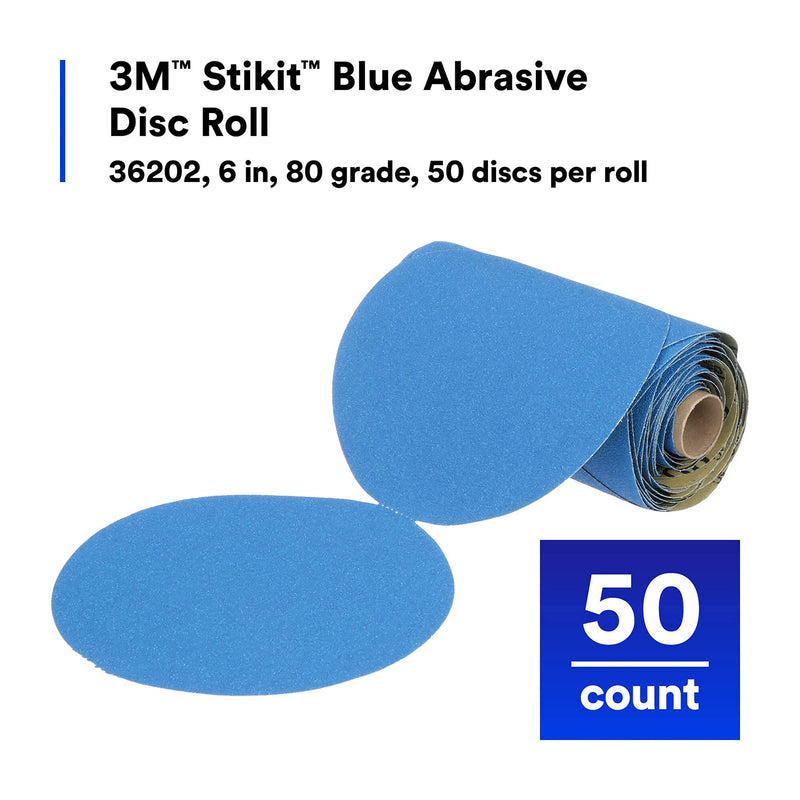 3M Stikit 36202 Blue Abrasive Disc (6 in 80 Grade)