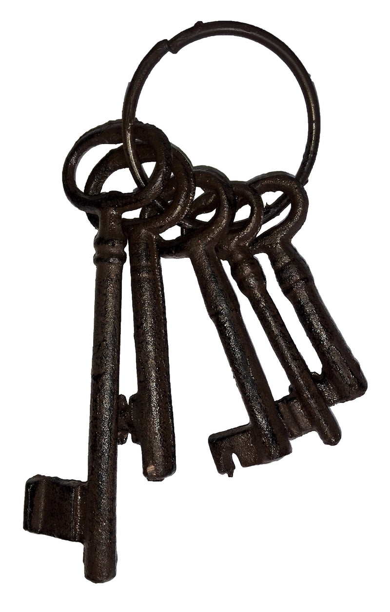 Salomé Idea(TM Large Size Antique Vintage Cast Iron Wall Rack, Key Holder, Handcraft Coat Rack (5 Keys-Brown) 5 Keys-brown
